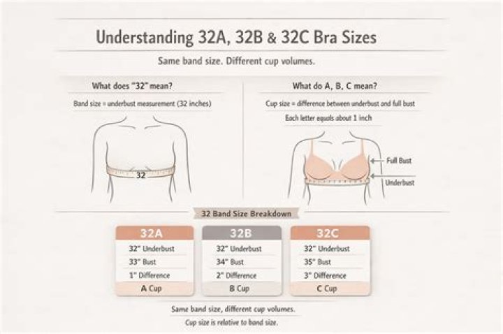 What is difference between 32A and 32B size?