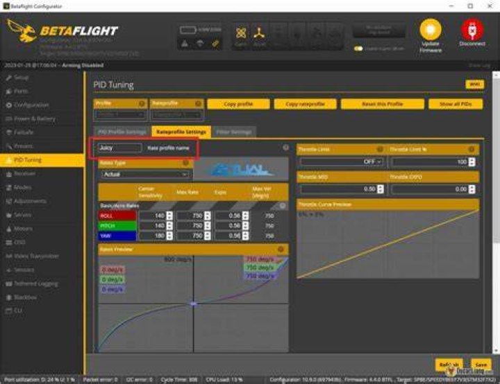 What is throttle mid Betaflight?