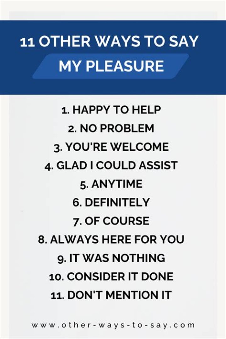 Why do we say my pleasure?